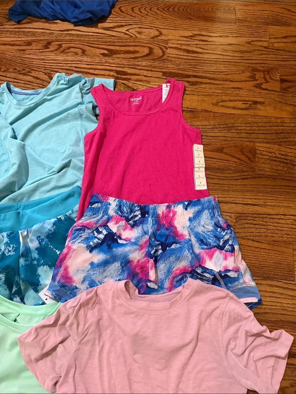 Girls bundle of 10 tops and shorts size 10-12 various brands some NWT